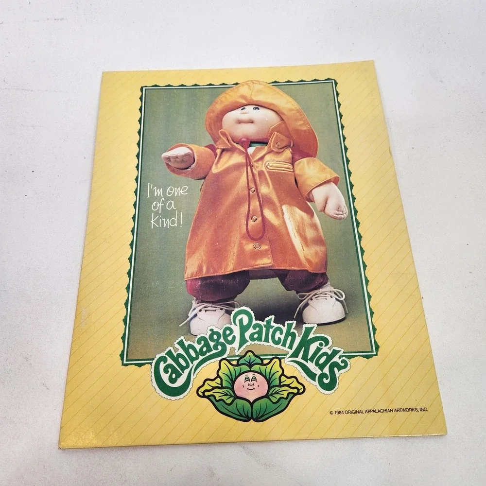 Vintage Cabbage Patch Kids Portfolio Folders Yellow A5 Children's Set Of 3 1984